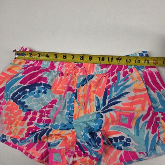 Lilly Pulitzer Shorts Womens Medium Multicolor Nylon Tropical Print Running - Picture 6 of 11
